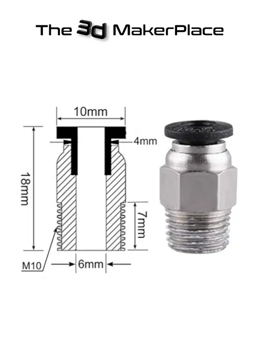 PC4-M10 Pneumatic PTFE Tube Push in Connector